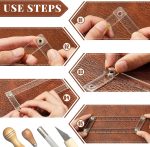 Kajaia Acrylic Leather Stamping Tools Leather Stamp Guide Leathercraft Supplies, 5.91 x 2.05 x 0.08 Inches - Image 6