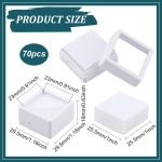 BENECREAT 70pcs White Gemstone Display Box, Plastic Transparent Bare Stone Box Square Gem Box 1.2x0.63 Inch for Gemstone, Jewelry, Crystal Diamond Accessories Display - Image 3