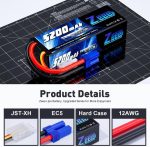 Zeee 3S Lipo Battery 5200mAh 11.1V 80C Hard Case RC Lipo with EC5 Connector for 1/5 1/8 1/10 RC Car Boat Truck Heli Airplane UAV Drone FPV Racing Models(2 Packs) - Image 4