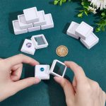 BENECREAT 70pcs White Gemstone Display Box, Plastic Transparent Bare Stone Box Square Gem Box 1.2x0.63 Inch for Gemstone, Jewelry, Crystal Diamond Accessories Display - Image 4