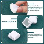 BENECREAT 70pcs White Gemstone Display Box, Plastic Transparent Bare Stone Box Square Gem Box 1.2x0.63 Inch for Gemstone, Jewelry, Crystal Diamond Accessories Display - Image 5