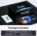 Zeee 3S Lipo Battery 5200mAh 11.1V 80C Hard Case RC Lipo with EC5 Connector for 1/5 1/8 1/10 RC Car Boat Truck Heli Airplane UAV Drone FPV Racing Models(2 Packs) - Image 7