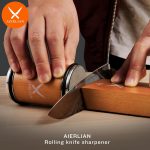 Knife Sharpener Tool, Rolling Knife Sharpener Kit, Knife Sharpening with Diamonds and Ceramic for Steel of Any Hardness, Kitchen knife Sharpener with 15 & 20 Degree Magnetic Angle(Brown) - Image 3