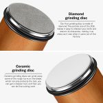 Knife Sharpener Tool, Rolling Knife Sharpener Kit, Knife Sharpening with Diamonds and Ceramic for Steel of Any Hardness, Kitchen knife Sharpener with 15 & 20 Degree Magnetic Angle(Brown) - Image 4