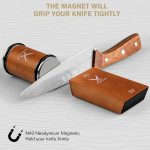 Knife Sharpener Tool, Rolling Knife Sharpener Kit, Knife Sharpening with Diamonds and Ceramic for Steel of Any Hardness, Kitchen knife Sharpener with 15 & 20 Degree Magnetic Angle(Brown) - Image 6