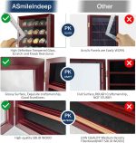 ASmileIndeep Military Challenge Coin Display Case Holder with HD Toughened Glass and Wall Mount, Wooden Coin Stand Rack with Removable 2 Grooves Shelves, Mahogany Finish… - Image 4
