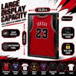 Jersey Frame Display Case Large Frames Shadow Box Lockable with UV Protection for Baseball Basketball Football Soccer Hockey Sport Shirt Black - Image 4