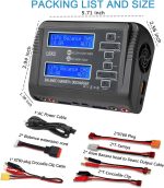 LiPo Battery Charger Dual 10A RC Fast Balance Battery Charger Discharger | RC Car Drone Chargers for 1S-6S LiPo Li-ion Life LiHV 1S-15S NiCd NiMH 2-20V PB Smart Batteries - Image 6