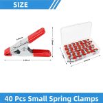 40 Pcs Small Spring Clamps, 2 Inch Red Metal Clip for Crafts, Heavy Duty Woodworking Fastener, Photography Muslin Backdrop Holder - Image 3