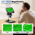 4.3" Digital Microscope for Adults, SKYEAR Coin Microscope 1000X Magnification with 8 Ajustable LED Fill Lights, USB Microscope for Windows/MacOS, Coin Collection Supplies-Black - Image 4