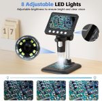 4.3" Digital Microscope for Adults, SKYEAR Coin Microscope 1000X Magnification with 8 Ajustable LED Fill Lights, USB Microscope for Windows/MacOS, Coin Collection Supplies-Black - Image 5