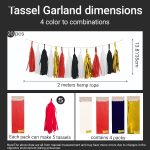 Red Black White Gold Paper Tassel, 20 Pack, Party Decorations for Birthday, Baby Shower, Sprot Game,Graduation - Image 3