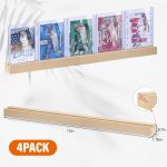 Sports Card Display Shelf for Wall, Holds 20 Trading Cards, 4PCS Wooden Card Holder for Baseball, Football, Basketball, and Graded Card Collection, Natural - Image 4