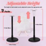 4PCS Doll Stand Compatible with American Girl Accessories,Fit 15, 16, 17, 18, 19, 20, and 21 inch Dolls, Waist 2" - 4",Black - Image 3