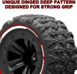 GOUPRC 12mm Hex RC Wheel Tires Set, 3.26 * 1.67 Inches 4PCS Swamp Claw Mud Terrain Tires Accessories for 1/14 1/16 RC Car Crawler Buggy Truck - Image 5