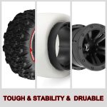 GOUPRC 12mm Hex RC Wheel Tires Set, 3.26 * 1.67 Inches 4PCS Swamp Claw Mud Terrain Tires Accessories for 1/14 1/16 RC Car Crawler Buggy Truck - Image 6