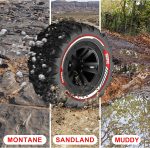 GOUPRC 12mm Hex RC Wheel Tires Set, 3.26 * 1.67 Inches 4PCS Swamp Claw Mud Terrain Tires Accessories for 1/14 1/16 RC Car Crawler Buggy Truck - Image 8