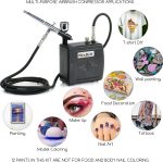 MEEDEN Airbrush Kit with Air Compressor, 12 Colors Acrylic Paint, Dual Action Air Brush Spray Gun with 0.5mm Nozzle & Cleaning Set - Ideal for Painting, Nails Art, Model Making & DIY - Black - Image 5