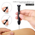 Mudder 57pcs Micro Drill Bits & Pin Vise Set, 46 Pcs Hand Twist Drills and 10 Pcs PCB Mini Cutting Bits for Resin, Beads, Polymer Clay, Craft, DIY Jewelry, Model Making Projects(Black) - Image 3