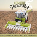 Toyland® 31cm (12") Remote Control Combine Harvester with Lights, Sound & Smoke Effect - 2 Harvesting Attachments Included - Farming Toys - 1:24 Scale - Image 3