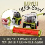 Toyland® 31cm (12") Remote Control Combine Harvester with Lights, Sound & Smoke Effect - 2 Harvesting Attachments Included - Farming Toys - 1:24 Scale - Image 4