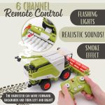 Toyland® 31cm (12") Remote Control Combine Harvester with Lights, Sound & Smoke Effect - 2 Harvesting Attachments Included - Farming Toys - 1:24 Scale - Image 5