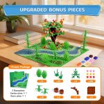 1900 Pieces Building Bricks Classic Bulk Garden Blocks Set | Large Garden Building Blocks Set with 2 Packs Baseplate, Compatible with All Major Bricks, Gfits for Kid - 26 Shape/16 Color - Image 3