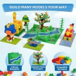 1900 Pieces Building Bricks Classic Bulk Garden Blocks Set | Large Garden Building Blocks Set with 2 Packs Baseplate, Compatible with All Major Bricks, Gfits for Kid - 26 Shape/16 Color - Image 4