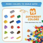 1900 Pieces Building Bricks Classic Bulk Garden Blocks Set | Large Garden Building Blocks Set with 2 Packs Baseplate, Compatible with All Major Bricks, Gfits for Kid - 26 Shape/16 Color - Image 5