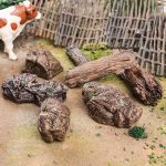 7pcs Diorama Supplies Fake Rocks, Artificial Garden Figurines Tree Stump, Scene Accessories Stone Stumps Statue Ornaments for Micro Train Railway Sand Table Landscape - Image 3