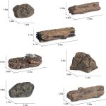 7pcs Diorama Supplies Fake Rocks, Artificial Garden Figurines Tree Stump, Scene Accessories Stone Stumps Statue Ornaments for Micro Train Railway Sand Table Landscape - Image 4