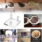 Hipiwe Clear Acrylic Display Stand - 4 Packs Three-Peg Rock Holder Easel | Small Dispaly Holders for Fossil Coral Geodes Rock Mineral Agate Small Collectibles - Image 3