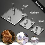 Hipiwe Clear Acrylic Display Stand - 4 Packs Three-Peg Rock Holder Easel | Small Dispaly Holders for Fossil Coral Geodes Rock Mineral Agate Small Collectibles - Image 5