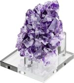 Hipiwe Clear Acrylic Display Stand - 4 Packs Three-Peg Rock Holder Easel | Small Dispaly Holders for Fossil Coral Geodes Rock Mineral Agate Small Collectibles - Image 7
