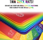 Cutting Board Mats Flexible Plastic Colored Mats with Food Icons, Fotouzy BPA-Free, Non-Porous, Anti-skid back and Dishwasher Safe, Set of 7 Rainbow - 7 Pieces - Image 3