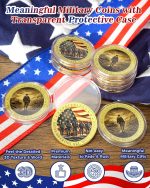 50 Pack Military Challenge Coins, Thank You to All Veterans | Thank You for Your Service Coin, Veterans Day Gifts Bulk, Military Appreciation Gifts, Tribute to Service & Sacrifice - Image 3