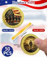 50 Pack Military Challenge Coins, Thank You to All Veterans | Thank You for Your Service Coin, Veterans Day Gifts Bulk, Military Appreciation Gifts, Tribute to Service & Sacrifice - Image 4