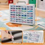 Xuerdon Toy Car Storage Case with 32 Foam Slots for Hot Wheels/for Matchbox | 1:64 Transparent Display Case for Car, Kids and Collectors, Carry or Wall Mount, Removable Foam, Box Only - Image 5