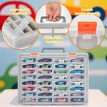 Xuerdon Toy Car Storage Case with 32 Foam Slots for Hot Wheels/for Matchbox | 1:64 Transparent Display Case for Car, Kids and Collectors, Carry or Wall Mount, Removable Foam, Box Only - Image 6