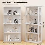 BROTTAR Rounded Display Cabinet with Glass Door, 4-Tier Curio Cabinet,White | Transparent Full-Display Surface for Collectibles, Glass Display Case with 3 Color Lights, Human Body Sensor - Image 3