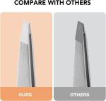 Professional Slant Tweezers, High Precision For Facial Hair Removal | for Eyebrows, No Hair Breakage, Pain-Free Plucking, Gentle on Skin, for Men Women, Silver - Image 5