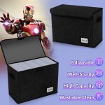 Comic Book Storage Box 15.8" X 7.8" X 11.8", Collapsible Holds 160-180 Comic Book Organizer Heavy Duty Bin Container Holder Shelf (Black) - Image 3