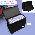 Comic Book Storage Box 15.8" X 7.8" X 11.8", Collapsible Holds 160-180 Comic Book Organizer Heavy Duty Bin Container Holder Shelf (Black) - Image 5