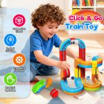Electric Train Set for Kids, 110PCS 3D Racing Track Sets with Electric Train, Traffic Signs, STEM Train Toys Birthday Gifts for Boys and Girls Age 3+ Years Old - Image 3