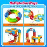 Electric Train Set for Kids, 110PCS 3D Racing Track Sets with Electric Train, Traffic Signs, STEM Train Toys Birthday Gifts for Boys and Girls Age 3+ Years Old - Image 4
