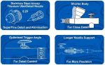 Harder & Steenbeck Giraldez Infinity CRplus MkII Airbrush, 0.25mm | Titanium UberDetail Nozzle with Acupressure & Clog Control, Dual Action Gravity Feed, Detail & 2ml Cup for Precision Work - Image 4