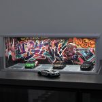 kivcmds 1:64 Car Model Display Case with Lights for Hot Wheels,Matchbox Cars,Diecast Alloy Small Truck Collectibles Storage Box-Graffiti Scenes Parking lot - Image 3