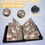 GERMUN 9 Pocket Trading Card Binder,720 Cards,40 Top-Loading Pages, Double Sided Pockets PU Cover Zipper Collection Album Folder for Standard MTG, TCG, Sports Cards(Black) - Image 5