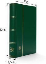 LIGHTHOUSE – “BASIC” Hard Cover Stockbook for Stamps - 64 Black Cardstock A4 Pages with Clear Strips and Double Linen Hinges - Green - Image 5