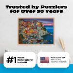 Buffalo Games Peter Stewart, Cinque Terre, 1000 Piece Adult Jigsaw Puzzle | Cinque Terre Seaside Scene, Poster Included, Precision-Cut Pieces, Made in USA, Thicker Board - Image 7